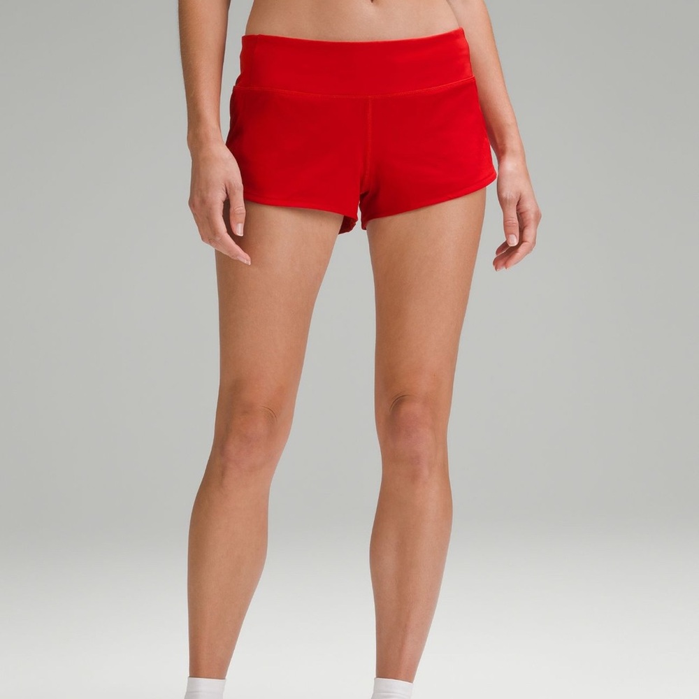 Lululemon Red Speed Up Low-Rise Lined Shorts 2.5”